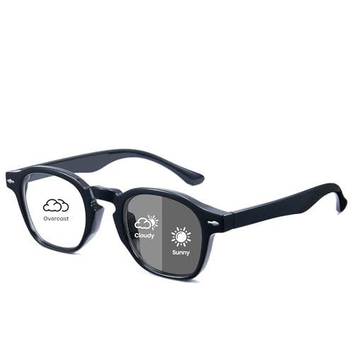 Cyxus Occhiali fotocromatici per uomo e donna con protezione UV e blocco della luce blu 8314 (Nero)
