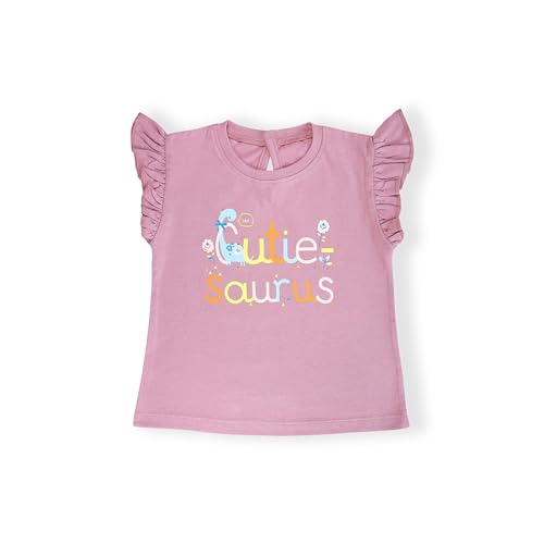 Image of YUV 100% Cotton Infant Baby Girls Printed Tshirts, Pack of 5