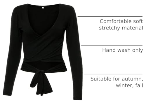 Image of Famulily Women's Sexy Deep V Neck Bandage Surplice Wrap Crop Top