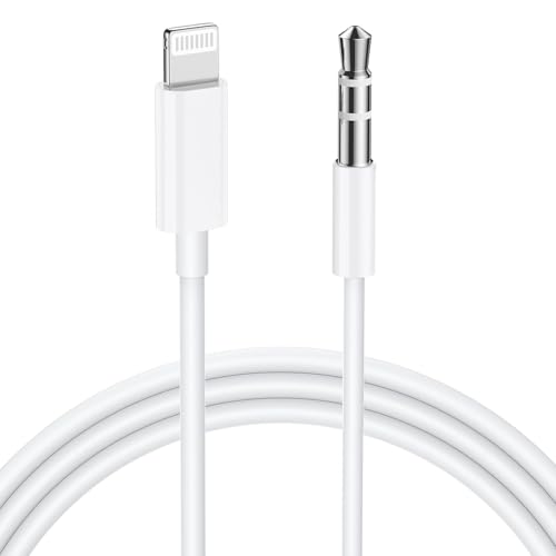 Aux Cord Compatible with iPhone, iSkey 3.5mm Aux Cable for Car Compatible with iPhone 8/7/11/XS/XR/X/iPad/iPod for Car/Home Stereo, Speaker, Headphone, Support All iOS Version - 3.3ft White