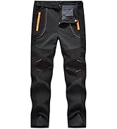 Rdruko Men's Snow Ski Pants Waterproof Softshell Outdoor Hiking Travel Fleece Insulated Winter Pants