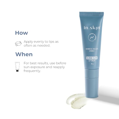 Image of Almond Glow Lip Balm with SPF 40 PA+++ | Hydrating & Plumping Lip Care | Almond Oil & Vitamin E | Repairs Dry, Chapped & Dark Lips | Paraben-Free (10 gm)