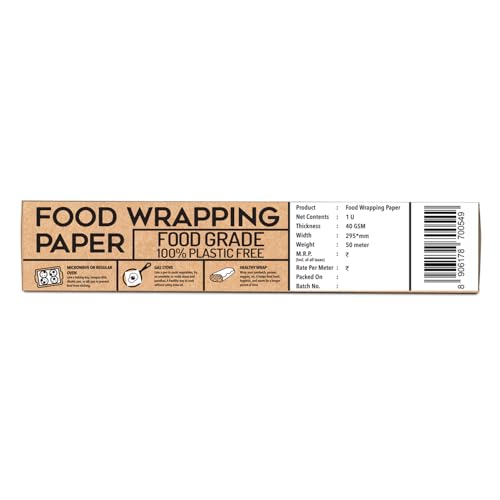 Image of Honest Home Food Wrapping Paper Roll 50 Meters, 40 GSM | FDA Approved | Safe for Food Wrap