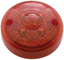 United Pacific (2) Red 3" Round 15 LED Surface Mount Brake Stop Turn Tail Lights/Red Lens