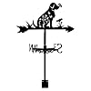 Superdant dog weather vane dog flower butterfly metal weathervanes wind direction indicators black metal wind vanes signs for roof mount farmhouse ourdoor yard shed decoration  urban country home decor