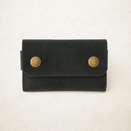 Black Leather Card Holder – Handmade Slim Wallet for Men - Image 7