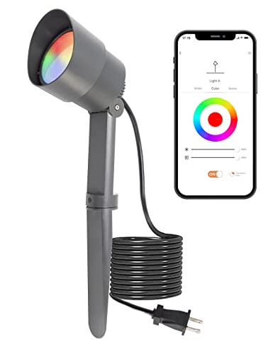 Ume Smart Led Landscape Lights, 6W 400Lumens Rgb Color Changing Christmas Lighting, Ip65 Waterproof Landscape Spotlights With App Control,Decorative Lighting For Outdoor Garden Pathway Yard Pool Patio #TOP12