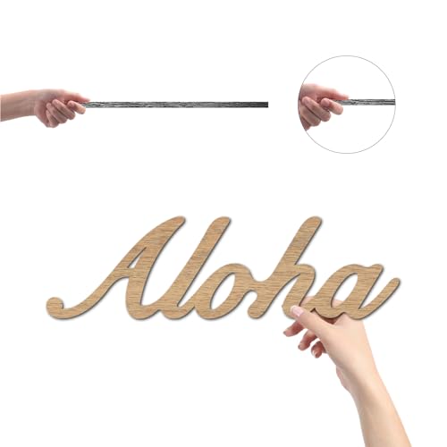 CREATCABIN Aloha,Lasergeschnittenes Holz-Buchstabenschild,Wanddekoration,Ausschnitte,Unvollendete Holzschilder,Wandkunst,Lindenholz,Hängende Skulptur,Dekoration Für Malerei,Handwerk,Heimwerken,30x12cm