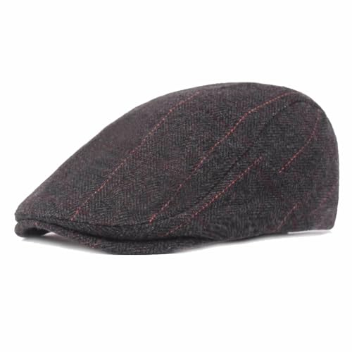 Image of Quanhaigou Men's Cotton Flat Ivy Gatsby Newsboy Driving Hat Adjustable Irish Cabbie Ivy Driving Hunting Cap