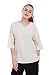 Soojun Women's Essential Casual Loose Solid Cotton Linen Tops Blouses Beige,Beige,One Size
