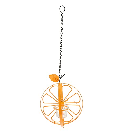 Happyyami Comedero De Colibrí Cuenco De Baño para Pájaros Pajarera Baño para Pájaros Pequeños Comedero para Pájaros Acuáticos Pavo Real De Jardin Comederos para Pájaros Mascota Orange Vidrio