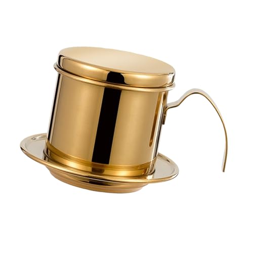 Pocoiau Gotero de café portátil con malla de acero inoxidable 304, diseño de fácil limpieza, gotero vietnamita, filtro de filtro vietnamita para camping