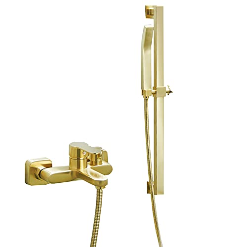 NESHO Luxus Duschsystem Messing Gold 59 Zoll