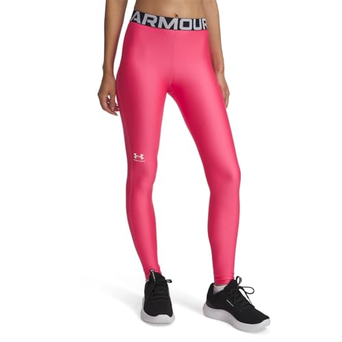Under Armour Damen HeatGear Legging, atmungsaktive & schnelltrocknende Lauftight, leichte Sportleggings mit breitem Elastikbund, Lange Trainingshose für Frauen,Super Pink / / White,MD Under Armour Damen HeatGear Legging, atmungsaktive & schnelltrocknende Lauftight, leichte Sportleggings mit breitem Elastikbund, Lange Trainingshose für Frauen,Super Pink / / White,MD