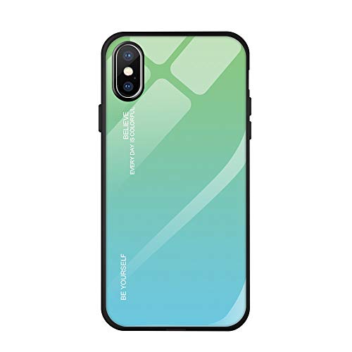 Caler Hoes compatibel met OnePlus 7 Pro hoes 9H gehard marmer glas achterkant met TPU frame beschermhoes ultra dun hoesje voor mobiele telefoon [stootvast] slim krasbestendig Shell Case