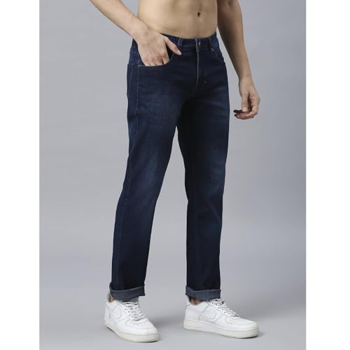 Image of Blue Jeans for Men Regular Fit - Cotton Jeans Pant for Men, Regular Denim Jeans for Boys - Light Fade Jeans for Men