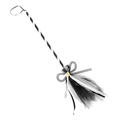 COLLBATH Halloween Witch Broom Prop Lightweight Gauze Material Witches Broom for Boys and Girls Costumes Unique Decor for Parties Black
