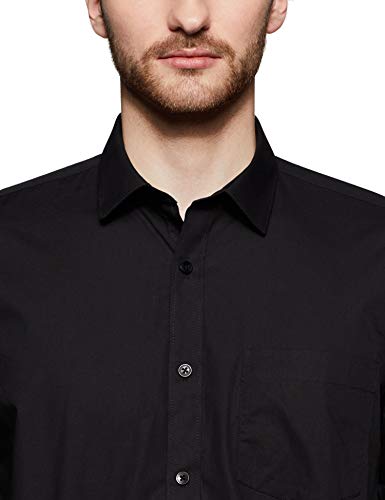 Image of Men's Solid Cotton Blend Formal Shirt with Pocket | Plain Design with Spread Collar & Full Sleeves - Regular Fit (Pack of 2)
