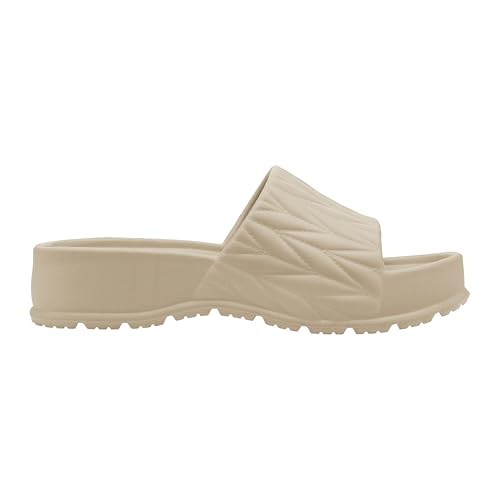 Image of DEBONGO Textured Comfortable Slider for Women | EVA Open Toe Sliders with Textured Upper and Cushioned Sole | Easy Slip-On Sandals for Relaxed Styling and Movement
