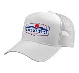 Vintage Lake MacBride Iowa Outdoors Vacation Trucker Hat with Adjustable Mesh Back, White