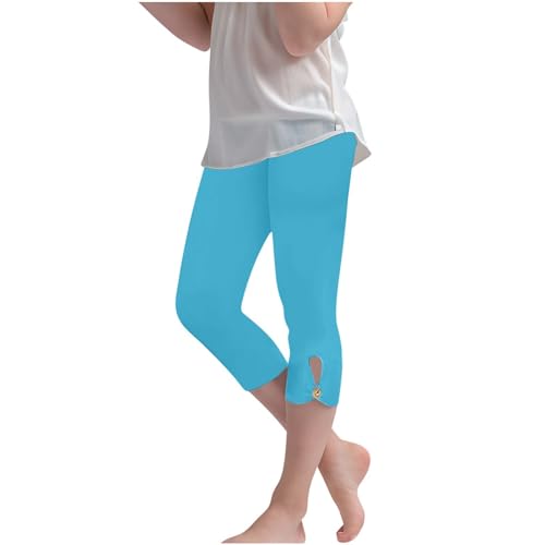 Cotton Leggings for Girls Toddler Solid Color Stretchy Trousers Elastic High Waist Casual Skinny (E, 6 Years)