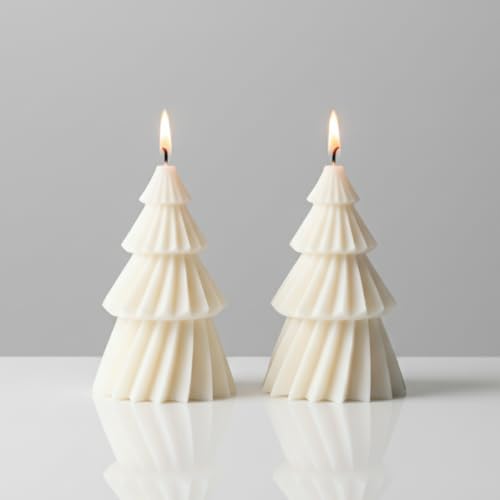 2 Stück Weihnachtsbaum kerzen - Tannenbaum Kerzen - Adventskerzen -...