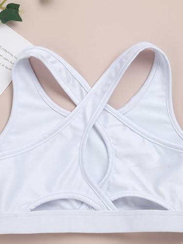 Kids Girls' Sleeveless Keyhole Back Crop Top Dance Gym Yoga Workout Sport Bra Camisole Dancewear4
