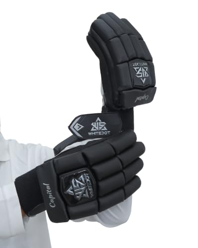 Image of WHITEDOT Sports Capital Pu Cricket Batting Gloves (Black Boys /Small Right Hand)