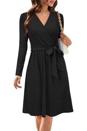 Newshows Sweater Dresses for Women 2025 Long Sleeve Fall Knit Midi Winter Dress Business Casual...