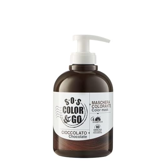 Alama Professional S.O.S Color&Go Maschera Colorata Cioccolato, Nutriente, Ravvivante, Riflessante e Tonalizzante per Capelli Naturali, Colorati e Con Mèches, 300 ml