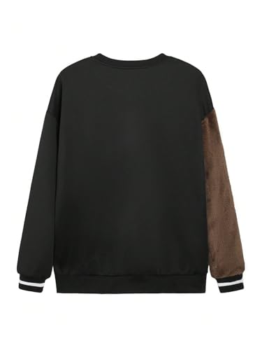 GORGLITTER Men's Bear Pattern Long Sleeve Sweatshirts Drop Shoulder Crewneck Pullover Tops3