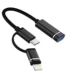 OTG cord Compatible with iPhone Type USB C Compatible for lightning male to USB Female Adapter Cable for Apple IPhone15 Pro Max Plus ipad 10、Air4/5、Mini6、Pro 12.9 X xs 8 7 MacBook LG Camera Mouse MIDI