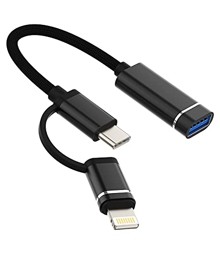 OTG cord Compatible with iPhone Type USB C Compatible for lightning male to USB Female Adapter Cable for Apple IPhone15 Pro Max Plus ipad 10、Air4/5、Mini6、Pro 12.9 X xs 8 7 MacBook LG Camera Mouse MIDI