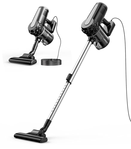 qimedo Corded Stick Vacuum Cleaner,600W Plug in Stick Vacuum Cleaner for Home,Handheld Vacuum Cleaners for Hard Floor,Carpet