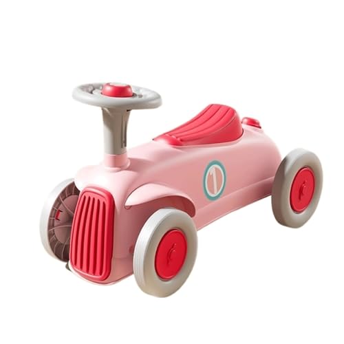 KLJUddGY Bicicleta de Equilibrio for niños pequeños, Coche oscilante con Volante, bocina de Patinete for niños, Coche de Empuje Estable, fácil de Usar(Rot)