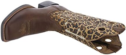 Ariat Womens Round Up Crossroads Western Boot Distressed Tan/Sparkle Leopard 6.5 | Image 1