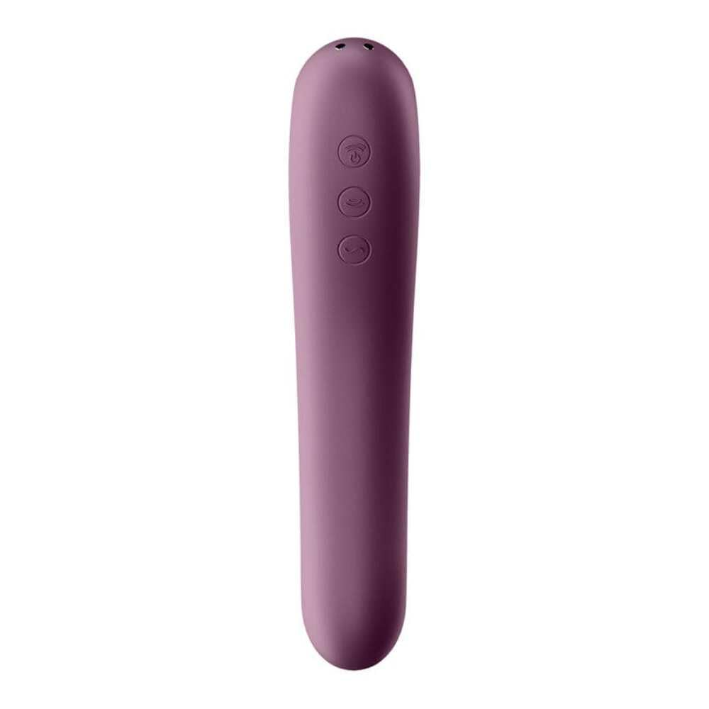 Satisfyer Dual Kiss 2:1 vibrador + vibrador de ondas de presión | Juguetes sexuales | Resistente al agua (IPX7) | Recargable | Estimulación intensiva para la mujer | Silicona médica en color morado