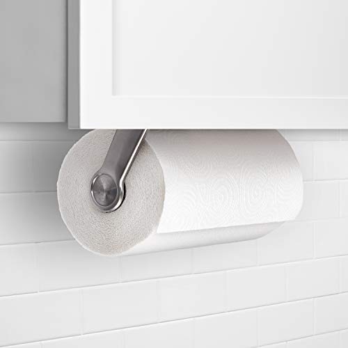 Image of OXO Good Grips Steady Mounted Paper Towel Holder | Under Cabinet Paper Towel Holder, One-Handed Tear, Fits Any Size Paper Towel Roll, Ideal for Kitchen Wall or Cabinet