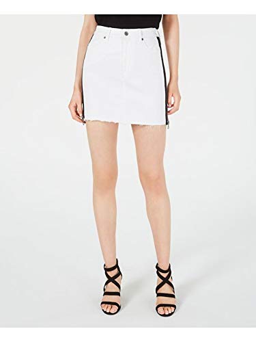 KENDALL + KYLIE Womens White Pocketed Zippered-Side Mini Party Skirt Size 27 Waist