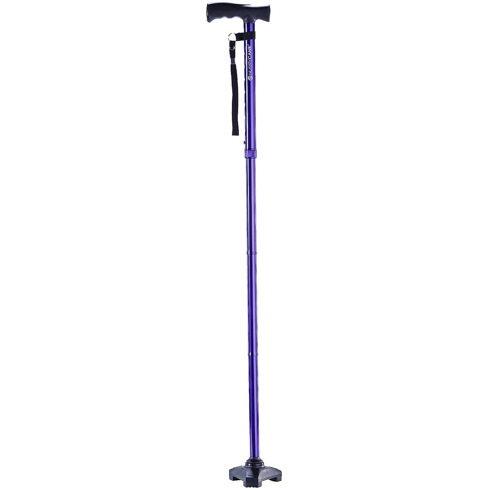 HurryCane Freedom Edition - Bastón plegable con mango en T, color morado