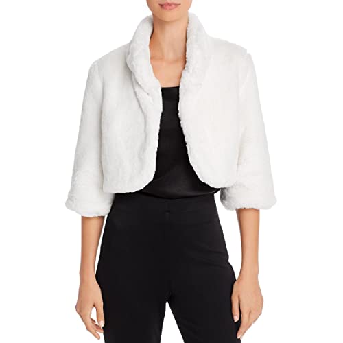 Laundry by Shelli Segal womens Faux Fur Shrug– Cropped Evening Wrap, Soft Plush, Wedding, Party Cover-up
