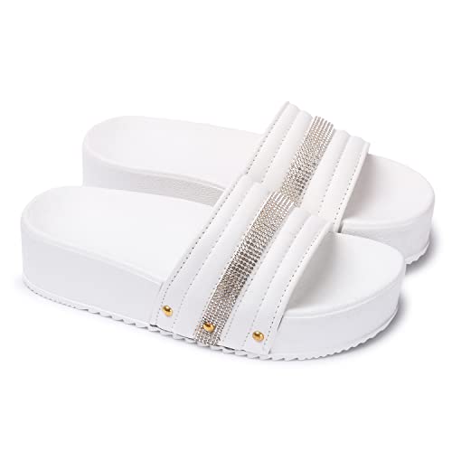 Image of Longwalk Women High Sole Sandal, Stone Chain Wedges for Girls