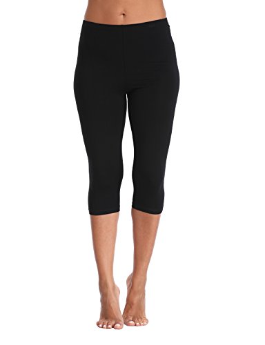 Image of Kotii Women's Lightweight Soft Capri Leggings Crop Leggings 3 /4 Stretch Yoga Pants