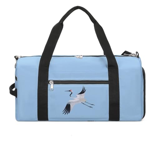 Snowy Crane Bird Gym Bag Duffle Bag for Travel Lightweight Carry On Tote Weekender Bags for Women Men