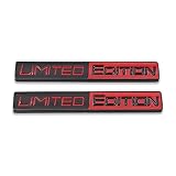 AxleZx 2X Chrome Metal Limited Edition Logo Car Emblem Auto Badge 3D Premium Sticker Racing Sport Decal Replacement (Black&Red)