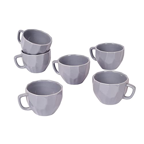 Image of AAKRITI ART CREATIONS Smokey Dent Tea Cups Set of 6 | Ceramic Cup Set | Multipurpose Utility Cups | Modern Art Ceramic Cups, Kitchen Essentials | Glossy Finish, Multicolor Tea Cup Set