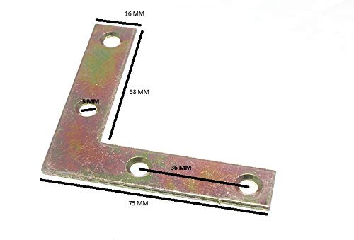 Support d'angle plat en acier 48 x 75 mm YZP pour assemblage - 2