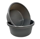 Wash Basins – Round Plastic Hospital Bedside Tub [Pack of 3] 5 Quart - Portable Foot Bath Soaking...