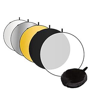 LimoStudio 32″ 5-in-1 Photography Studio Collapsible Multi Photo Disc Reflector, 5 Colors White, Black, Silver, Gold, Translucent for Photo Video Studio, AGG2915