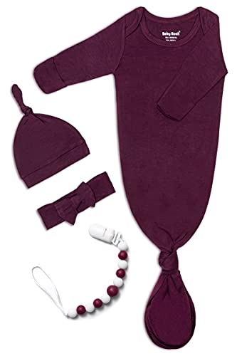 Image of Baby Noah Knotted Gown with Hat and headband &Clip